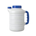 White Plastic Jug with Blue Handle and Cap for Liquid Storage Royalty Free Stock Photo