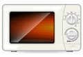 White plastic microwave oven. Mechanical control. Royalty Free Stock Photo