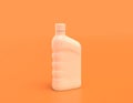 White plastic motor oil container in yellow orange background, flat colors, single color, 3d rendering Royalty Free Stock Photo