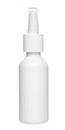 White plastic nasal drops bottle with dispenser pump, mock up, i