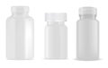 White plastic pill bottle mockup. Supplement jar Royalty Free Stock Photo