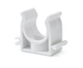 White plastic pipe clip holder Royalty Free Stock Photo
