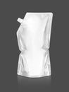 White plastic pouch for product refill design isolated on gray background Royalty Free Stock Photo