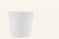 White plastic set bucket with White lid. Product Packaging For food, foodstuff or paints, primers, putty. MockUp Template For Your