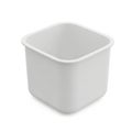 A white plastic square container on a plain white background Royalty Free Stock Photo