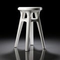 White Plastic Stool With Black Background - David Mould Style