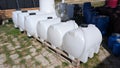 White Plastic Tanks Ideal for Storage and Efficient Water Management Solutions and Storage Royalty Free Stock Photo