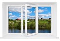 White plastic triple doors window Royalty Free Stock Photo