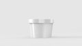 White Plastic Tub Container For Dessert, Yogurt, Ice Cream, Sour cream Or Snack. Ready For Your Design.