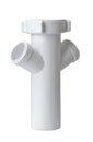 White plastic water pipe splitter Royalty Free Stock Photo