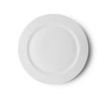 White plate with chadow on white background