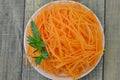 White plate with delicious carrot, catening ready