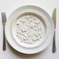 Dreamy Embroidered Plate Decorations On White Background