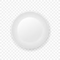 White plate isolated on transparent background. Vector stock illustration Royalty Free Stock Photo