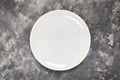 A white plate. An object. Clean. for food. View from above. For your design. Texture. Royalty Free Stock Photo