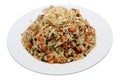 White plate of pilaf