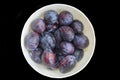 White plate with plums Royalty Free Stock Photo