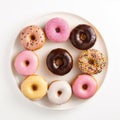 Delicious Donuts: A Variety Of Flavors On A Plate