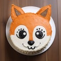 Vibrant Fox Face Cake With Detailed Background Elements