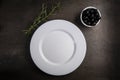 White plate, table setting for a meal Royalty Free Stock Photo