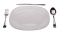 White plate with tablewares Royalty Free Stock Photo