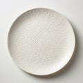 Jill Bennett\'s White Round Plate: Figuratively Textured Hyper-realistic Water