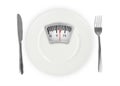 White plate with weight scale Royalty Free Stock Photo