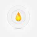 White plate and yellow drop Royalty Free Stock Photo