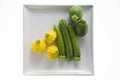 White plate with zucchini