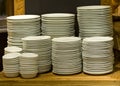 White plates stacked