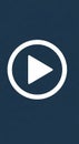 A white play button icon set against a dark blue background. The design is minimalistic Royalty Free Stock Photo