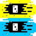 White Playing card with spades symbol icon isolated on black background. Casino gambling. Vector Royalty Free Stock Photo