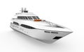 White Pleasure Yacht Isolated on White Background Royalty Free Stock Photo