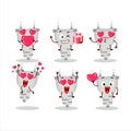 White plug cartoon character with love cute emoticon