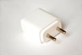 The white plug sui isolated in white background Royalty Free Stock Photo