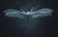 White plume moth in the dark Royalty Free Stock Photo