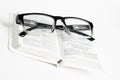 White Pocket Bible With Reading Glasses Royalty Free Stock Photo