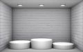 White podium in a brick room Royalty Free Stock Photo