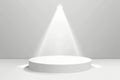 White Podium With Three Spotlights