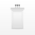 White Podium Tribune Rostrum Stand with Microphone