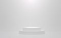 White podium on a white background. 3d render