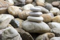 White poise stones on stone background