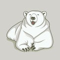 Polar Bear antartica cartoon Illustration