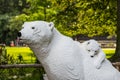 White polar bear and baby in lego in Planckendael zoo Royalty Free Stock Photo