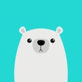 White polar bear cub face. Arctic animal. Cute cartoon kawaii funny baby character. Hello winter. Merry Christmas. Happy New Year Royalty Free Stock Photo
