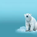 A white polar bear on a iceberg, wallpaper