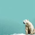 A white polar bear on a iceberg, wallpaper