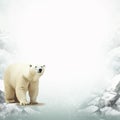 A white polar bear on a iceberg, wallpaper