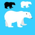 White polar bear silhouette set Royalty Free Stock Photo