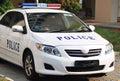 A white police patrol car Royalty Free Stock Photo